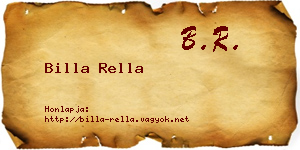 Billa Rella névjegykártya